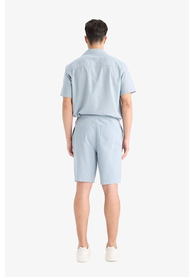 DeFacto %100 Pamuk Relax Fit Cepli Keten Görünümlü Bermuda Şort C7381AX25SMBE524