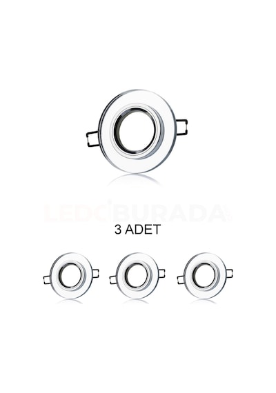 Cata Ct-6555 Ortanca Dekoratif Cam Spot Kasası Gu10 - 3 Lü Paket