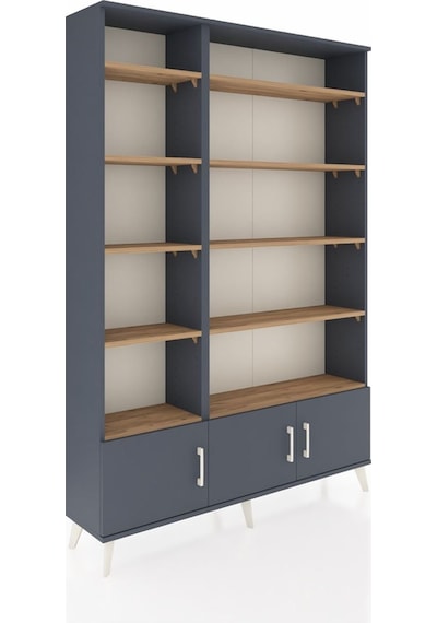 Arges Dolap 10 Raflı 3 Kapaklı 132x30x195 Antrasit-antrasit/çam Antrasit