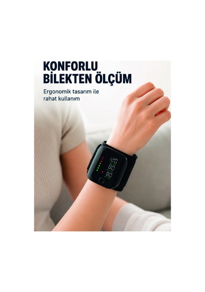 Şarj Edilebilir Bilekten Tansiyon Aleti Tek Tuşla Ölçüm - Hs08373132-7395