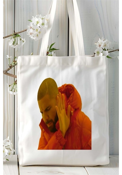 Art Hediye Drake Baskılı Bez Çanta Kişiye Özel Model 3 Çok Renkli