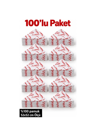 Herşeynota 100 Lü K. Atatürk İmzalı 52x52 Cm %100 Pamuk Fular Bandana Seti Tören Etkinlik Çok Renkli