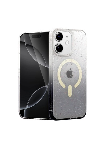 Newface - 256 -  Apple iPhone Uyumlu 12 Pummel Shiny Magsafe Kapak - Ece-umay - - Siyah