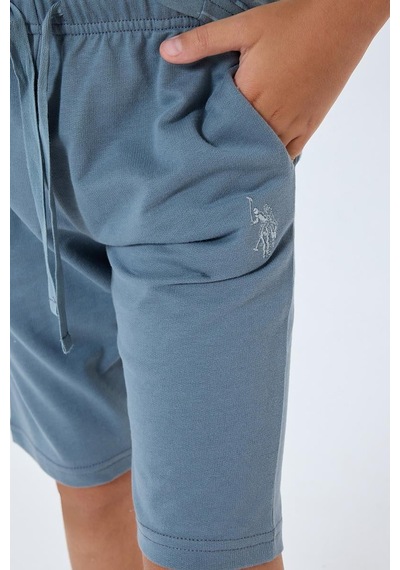 U.S. Polo Assn. Erkek Çocuk 2 Li Bermuda T-şhirt Takım Gri-2301 Gri