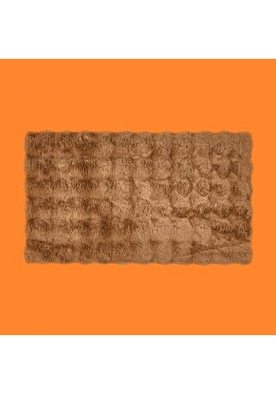 Soft Bubble 2'li Banyo Paspası - Kahverengi - 60x100 Cm + 50x60 Cm Çok Renkli