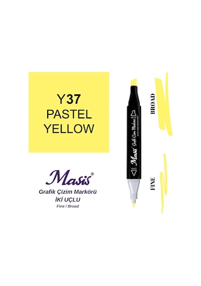Twin Çift Uçlu Marker Kalemi 37 Pastel Yellow