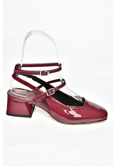Fox Shoesp654137008 Bordo Rugan Mary Jane Alçak Topuklu Kadın Ayakkabı Maryjane Bordo