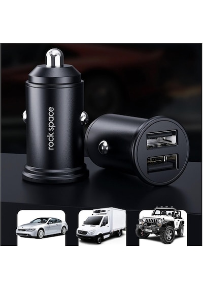 Space C304 24w 4.8a Dual Usb Hızlı Araç Şarj Cihazı Siyah