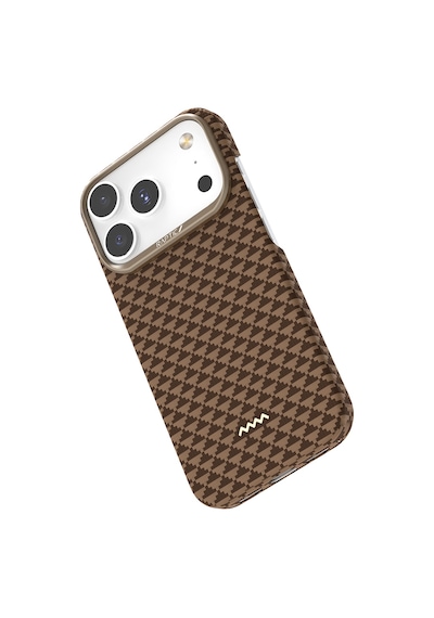 Apple Uyumlu iPhone 17 Pro Max Kılıf M-safe Şarjlı Raptic Aramid Skin Origin Serisi Kapak Kahverengi
