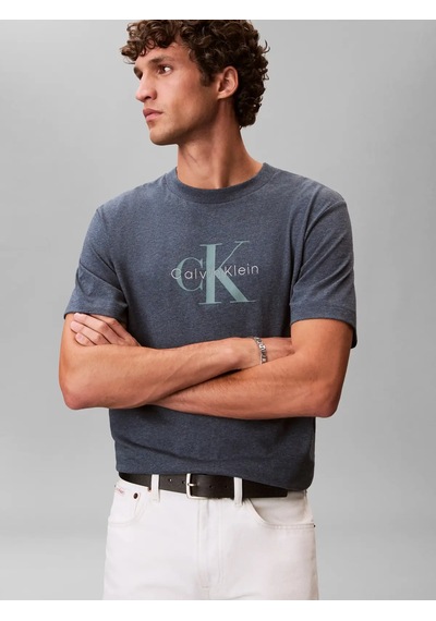 Calvin Klein Ss Hero Monologo Tee, R9f, S Mavi Erkek T-shirt