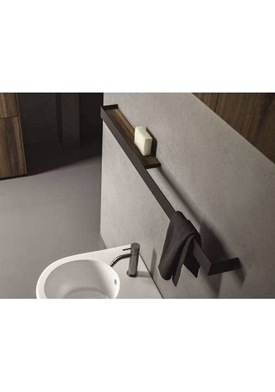 Havlu Askılık Metal Havluluk Duvara Monte Siyah