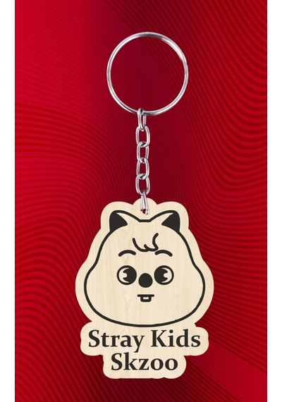 Pepikon Skzoo Stray Kids Han Quokka Ahşap Anahtarlık Çanta Süsü Kahverengi - Siyah