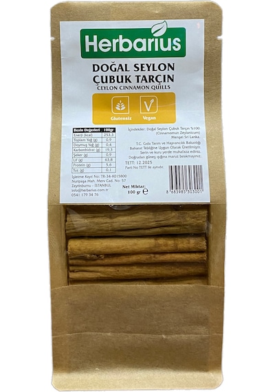 Herbarius Doğal Seylon Çubuk Tarçın 100 G