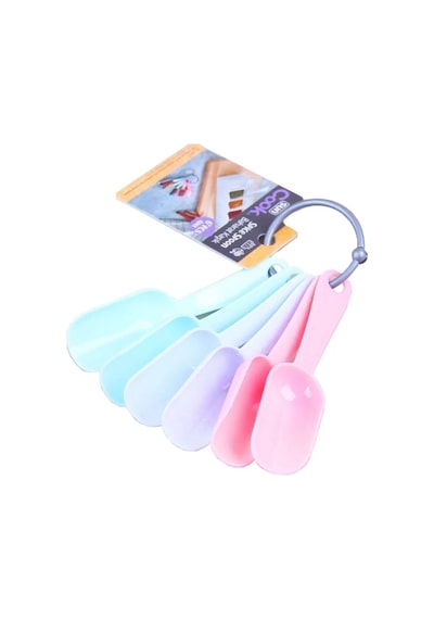 6'lı Plastik Baharat Kaşığı Royaleks-68365 Ahşap - Şeffaf