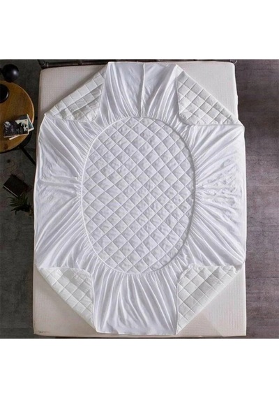 Maxstyle Kapitoneli Alez 90x200 Cm Fitted Sıvı Geçirmez Beyaz