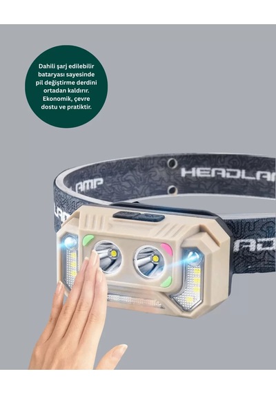 Şarjlı Wave Sensörlü Led Kafa Feneri Outdoor Kullanım Yeni Nesil Belirtilmemiş