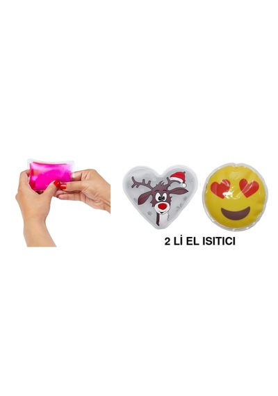 Emoji Beyaz Geyik Cep Sobası,el Isıtıcı,2 Adet Sıcak Su Torbası P