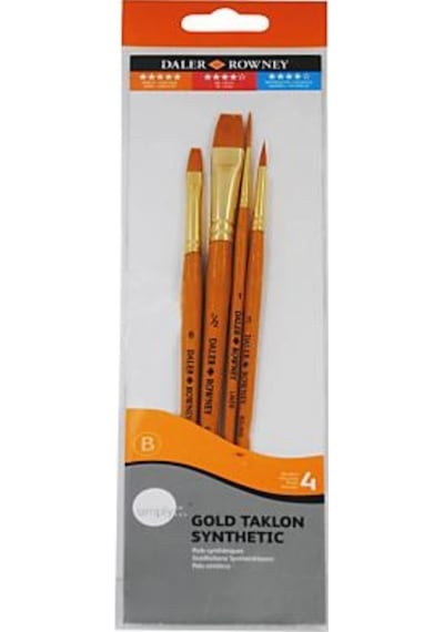 Daler Rowney Simply Gold Taklon Synthetic 4Ü Fırça Seti Kod:402