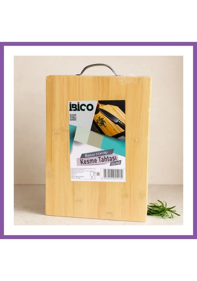 Bezos Metal Kulplu Bambu Kesme Tahtası 26x36x1.7 Cm Bzoshb Çok Renkli