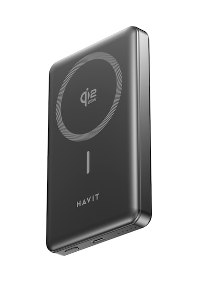 Havit Pb5203 Pro 10.000mah Qi2 Magsafe Powerbank - 25w Hızlı Şarj, Alüminyum Kasa Siyah