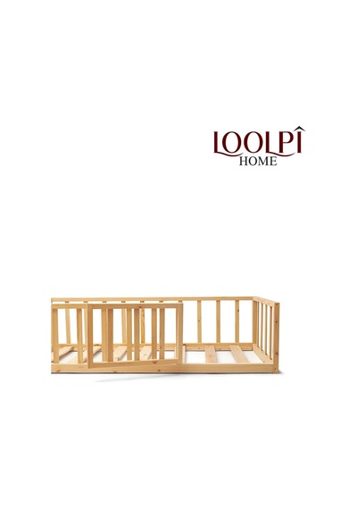 Doğal Ahşap Unisex Montessori Bebek Ve Çocuk Karyolası Kahverengi Doğal Ahşap Unisex Montessori Bebek Ve Çocuk Karyolası Kahverengi