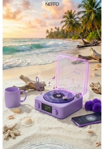 Waves Nostalji Plak Çalar Bluetooth Subwoofer 3d Ses Dalgası Retro Müzik Plak Çalar Diğer