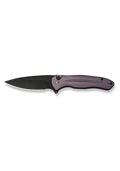 Civivi Button Lock Kitefin Purple Aluminum Handle Black Stonewashed 14c28n Blade Kamp Çakı Mor
