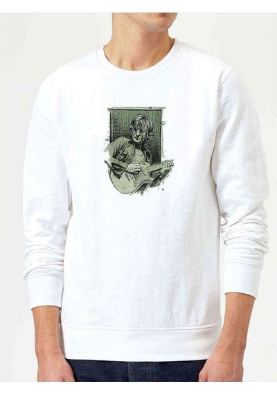 The Beatles T John Lennon Metal Baskılı Beyaz Erkek Örme Sweat (528400512)