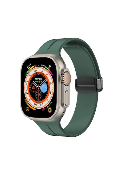 Adige  Apple Uyumlu  Watch  6 44mm Kordon Kayış Silikon D-buckle Mıknatıslı