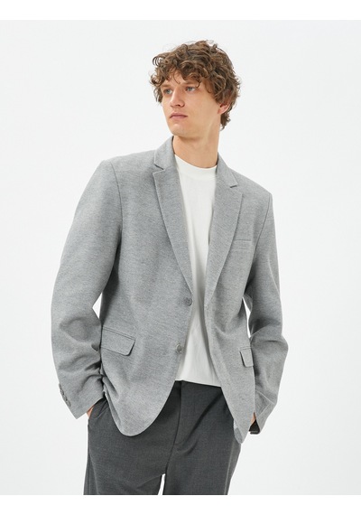 Koton Blazer Ceket Slim Fit Düğmeli Çift Cep Detaylı Antrasit 4wam50006hw Antrasit