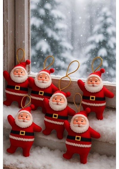 Beysüs Yılbaşı Ağacı Süsü Mini Noel Baba 6lı Set Diğer