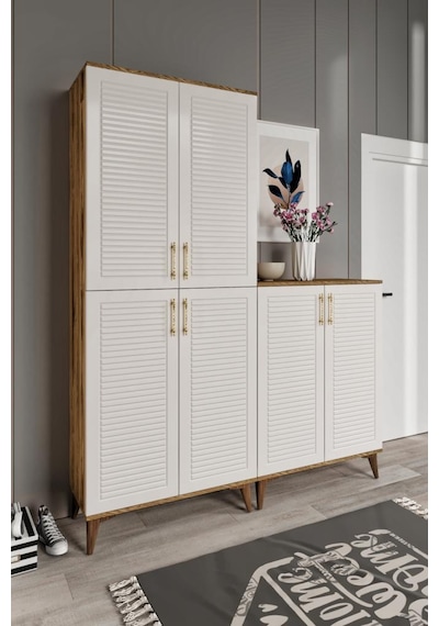 Panjurlu Metal Kulp Pnj6190 Ayakkabılık 6 Kapaklı Mutfak Dolabı Balkon Dolabı Kiler Banyo Dolabı Çok Amaçlı Dolap Ekru Ceviz Panjurlu Metal Kulp Pnj6190 Ayakkabılık 6 Kapaklı Mutfak Dolabı Balkon Dolabı Kiler Banyo Dolabı Çok Amaçlı Dolap Ekru Ceviz