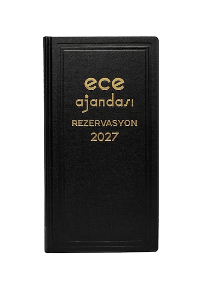 Ece Ajandası Avrasya Rezervasyon 2027 - Tarihli Randevu Takip Rezervasyon Ajandası 17x33 Siyah