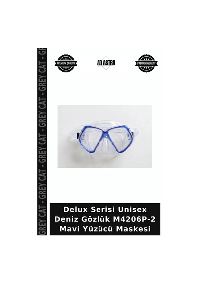 Delux Serisi Unisex Deniz Gözlük M4206p-2 Mavi Yüzücü Maskesi