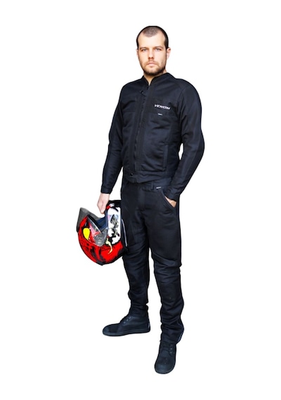 Venom Motosiklet Montu Urban Erkek Siyah Fileli Motorcu Mont