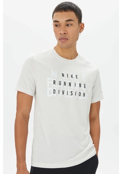 Nike Dri Fit Running Division Men's Tee Erkek Koşu Antrenman Tişörtü Beyaz Beyaz