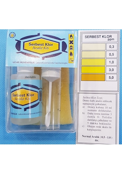 Su Test Analizi Serbest Klor Kiti Klor Analizi 0.1 Ppm 5 Ppm