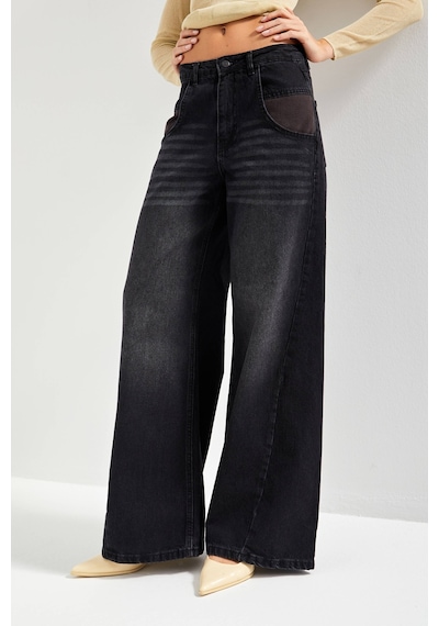 Itsbasic Kadın Koyu Füme Renk 2w5-1 Palazzo Fit Bol Kesim Cep Detaylı %100 Koton Denim Jean Itsbasic Kadın Koyu Füme Renk 2w5-1 Palazzo Fit Bol Kesim Cep Detaylı %100 Koton Denim Jean