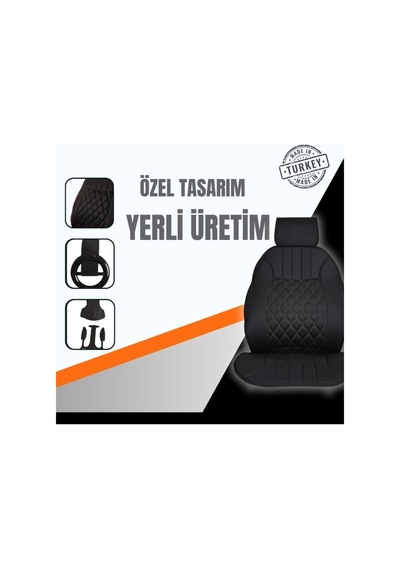 Sırt Dayamalı Ön İkili Minder Siyah Desen Konforlu Ve Şık Tasarım, Araç İçi Ergonomik Minder