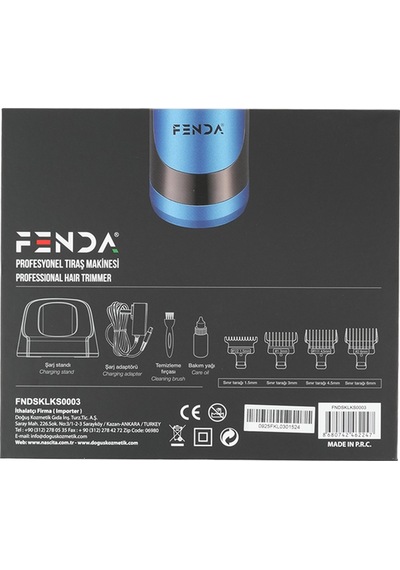 Fenda - Profonyonel Sakal Kesme Makinesi - Fndsklks0003 Mavi 1 Saat
