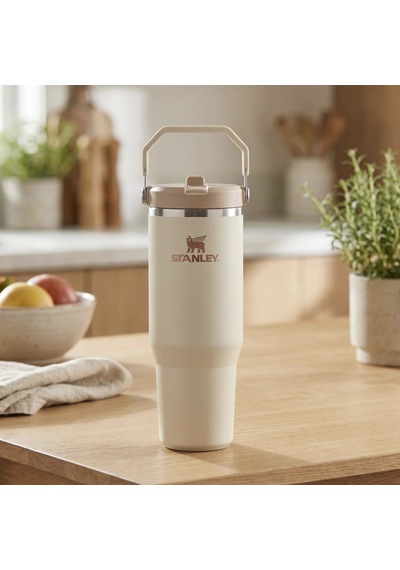 The Iceflow Flip Straw Tumbler Cream - 890 Ml Çok Renkli