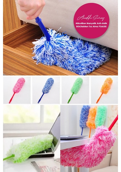 Pratik Mikrofiber Anti-statik Bükülebilen Toz Alma Püskülü Toz Al
