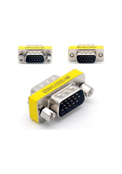 15 Pin VGA Erkek - Erkek Çevirici Dönüştürücü Adaptör Konnektör