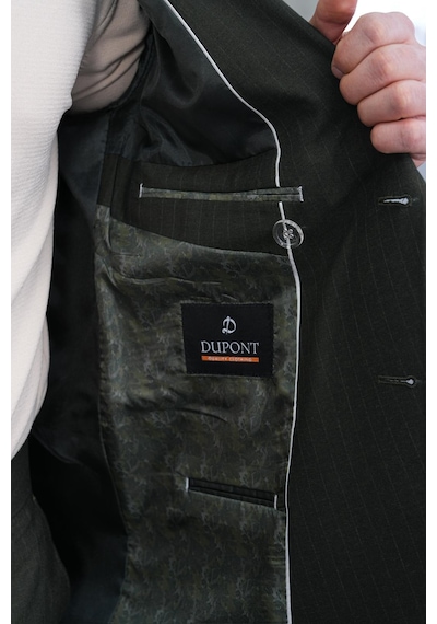 Dupont Classics Dupont Slim Fit Sivri Yaka 6 Drop Çift Yırtmaç Çizgili Viskon Kruvaze Erkek Takım Elbise Yeşil Dupont Classics Dupont Slim Fit Sivri Yaka 6 Drop Çift Yırtmaç Çizgili Viskon Kruvaze Erkek Takım Elbise Yeşil