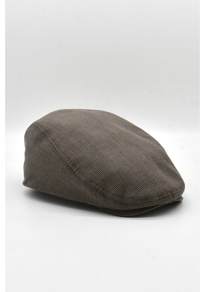 Külah Erkek Dokulu London Kasket Kahve Flat Cap Şapka - Standart Kahverengi