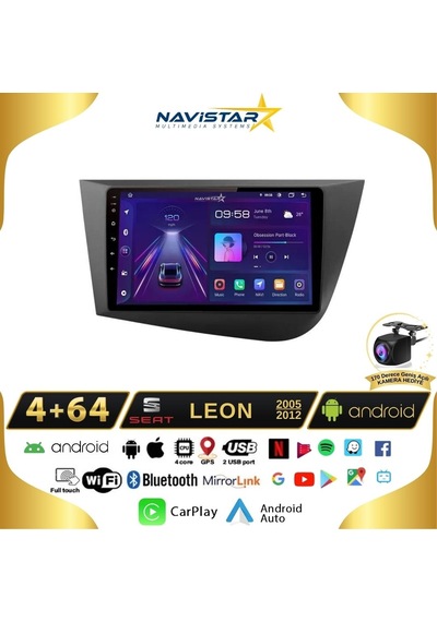 Seat Leon 2005-2012 Model 4gb + 64gb Android 13 Kablosuz Carplay