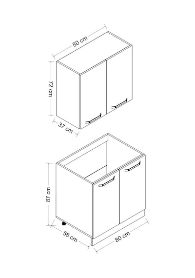 Minar 80 Cm Mutfak Dolabı Beyaz 80-b1