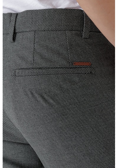 Morven Erkek Siyah Beard Desenli Slim Fit Classic Pantolon Siyah
