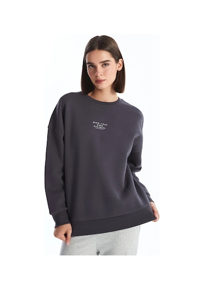LC Waikiki Lcw Vision Antrasit Bisiklet Yaka Baskılı Oversize Kadın Kalın Sweatshirt Anthracıte LC Waikiki Lcw Vision Antrasit Bisiklet Yaka Baskılı Oversize Kadın Kalın Sweatshirt Anthracıte