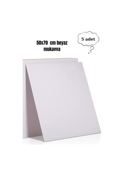 50x70 Cm Beyaz Renk Mukavva Kartonu 5 Adet